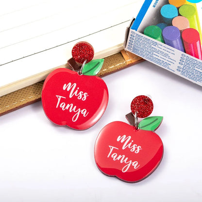 Personalized Name Teacher Earrings