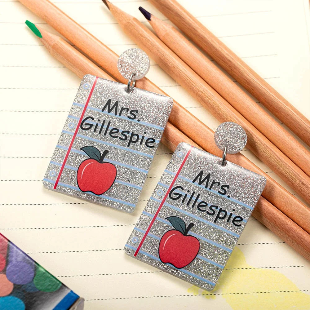 Personalized Name Teacher Earrings