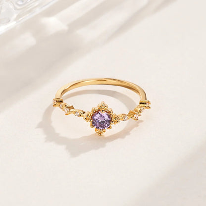 Personalized Dainty Birthstone Ring