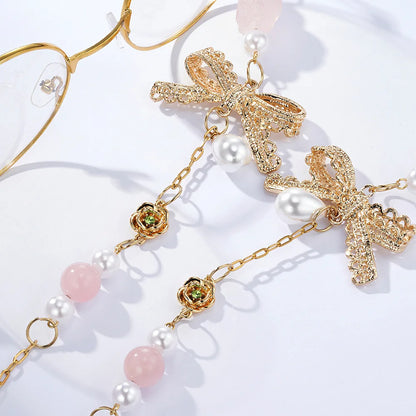 Birthstone & Birthflower Bow Eyeglasses Chain