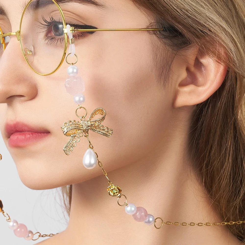Birthstone & Birthflower Bow Eyeglasses Chain