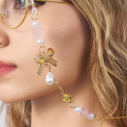 Birthstone & Birthflower Bow Eyeglasses Chain