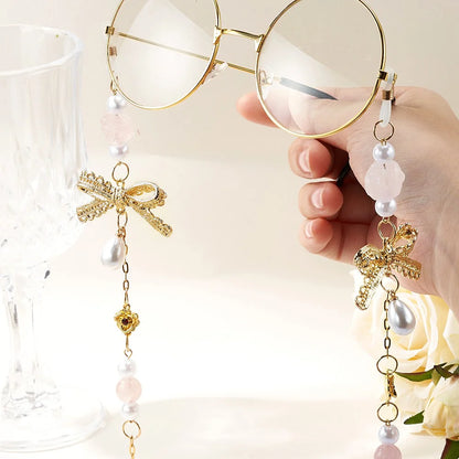 Birthstone & Birthflower Bow Eyeglasses Chain