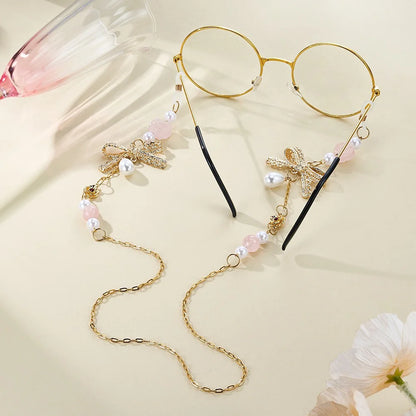 Birthstone & Birthflower Bow Eyeglasses Chain