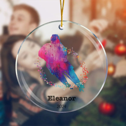 Watercolor Ice Hockey Christmas Tree Ornament