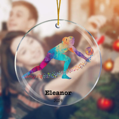 Watercolor Volleyball Christmas Tree Ornament