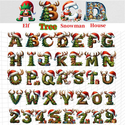 Personalized Name Christmas Themed Gift Bag