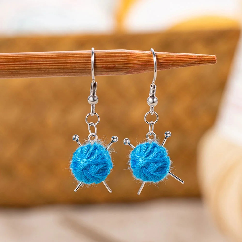 Tiny Yarn Balls Earrings