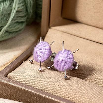 Tiny Yarn Balls Earrings