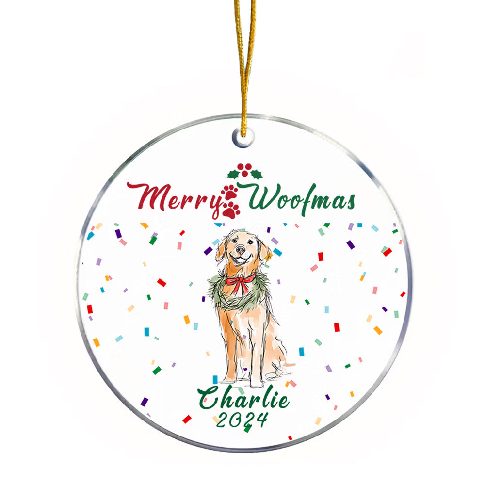 Custom Ornament with  Photo Merry Dogmas Tree Hanging
