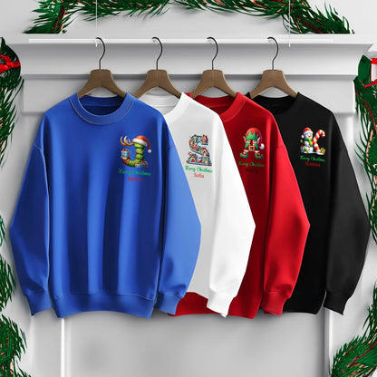 Custom Initial Family Christmas Sweatshirt