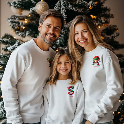 Custom Initial Family Christmas Sweatshirt