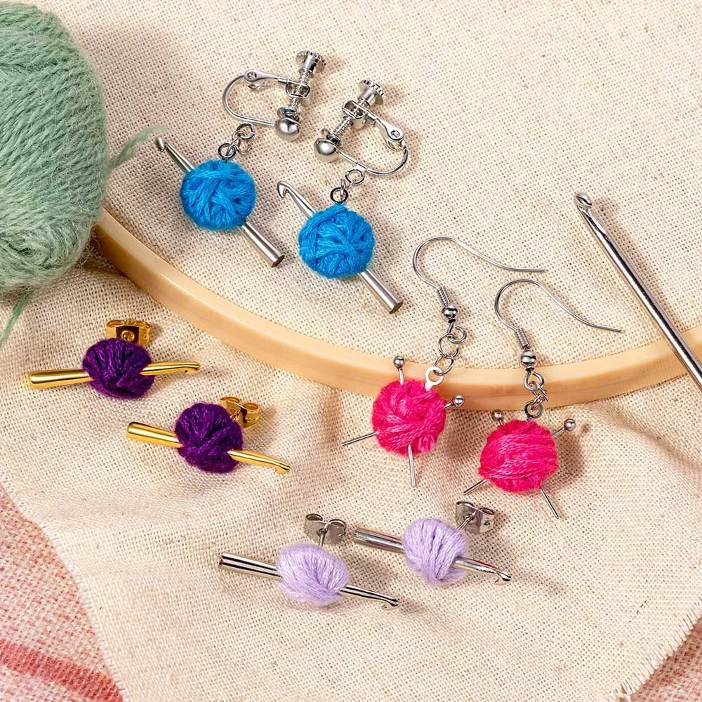 Tiny Yarn Balls Earrings