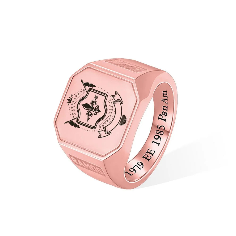 Square Champion Ring with Custom Logo
