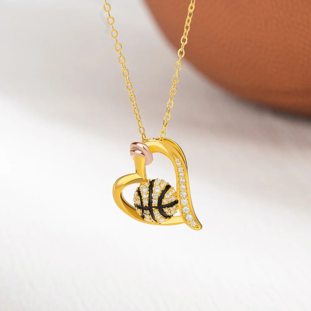 Personalized Ball Sports Heart Necklace