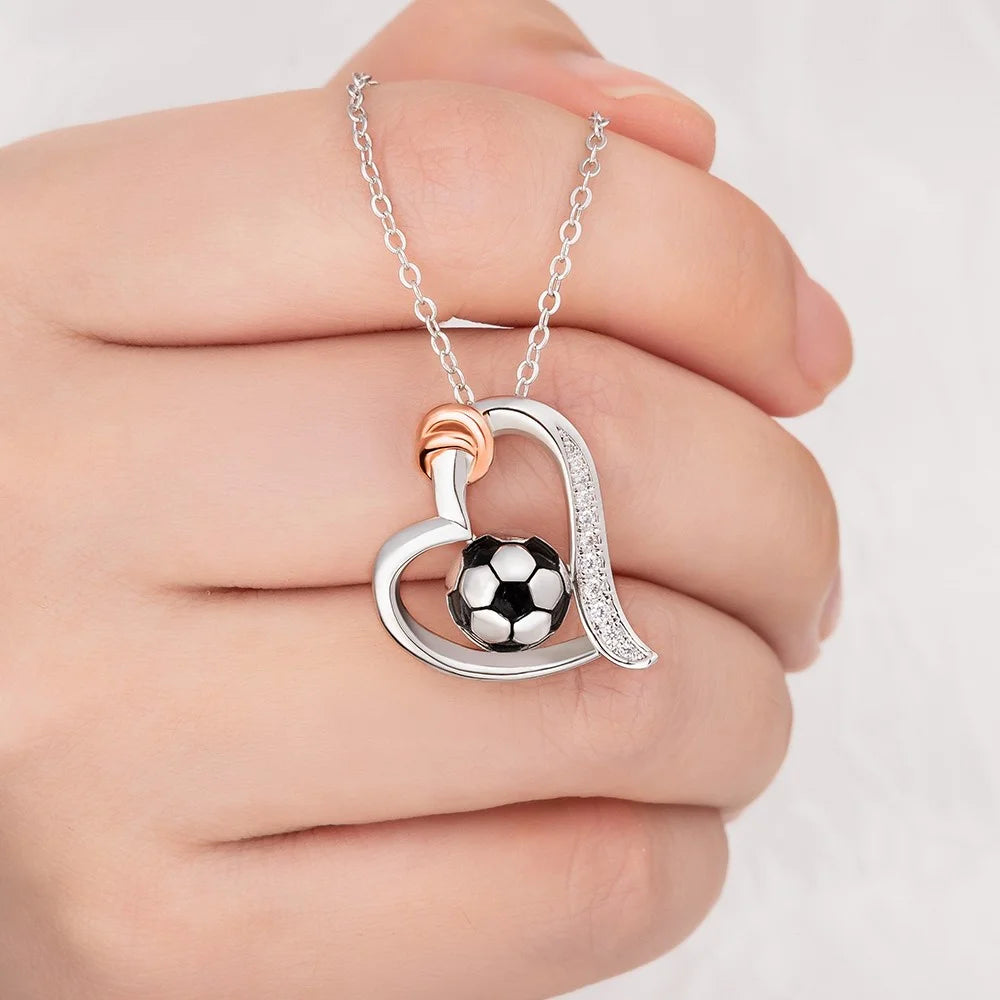 Personalized Ball Sports Heart Necklace