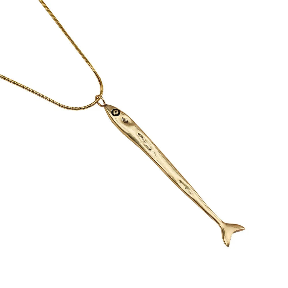 Sardine Fish Pendant Necklace