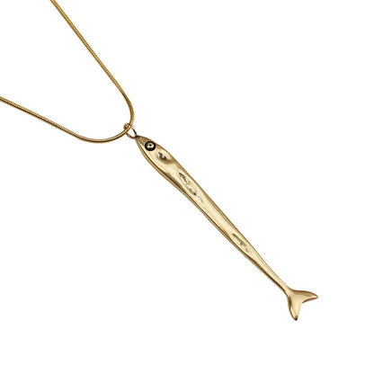 Sardine Fish Pendant Necklace