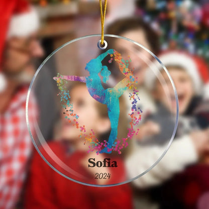 Watercolor Gymnastics Christmas Tree Ornament