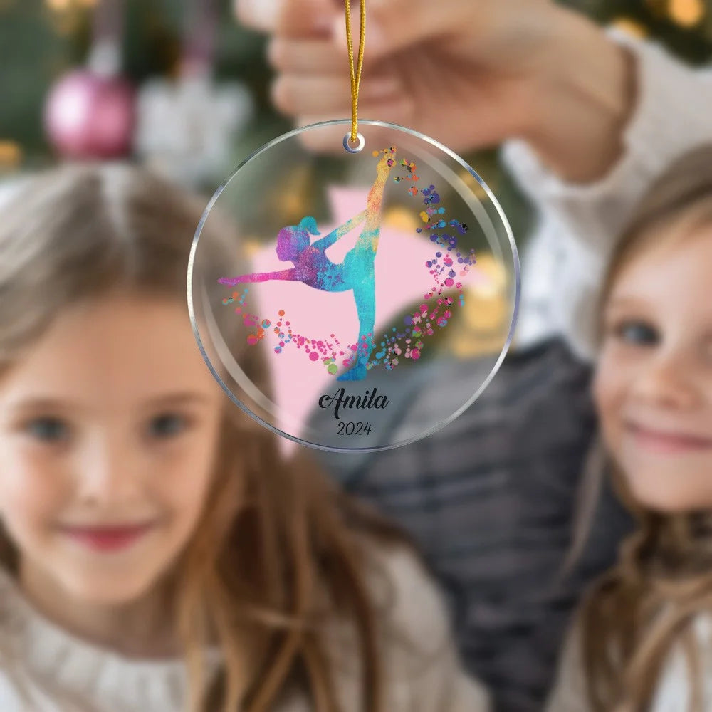 Watercolor Gymnastics Christmas Tree Ornament