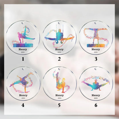 Watercolor Gymnastics Christmas Tree Ornament