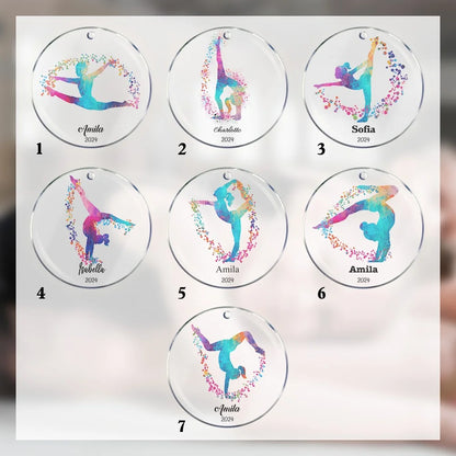 Watercolor Gymnastics Christmas Tree Ornament