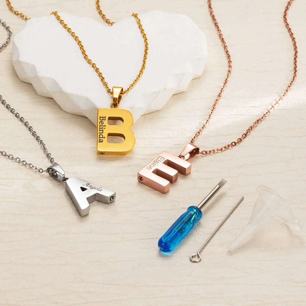 Custom Initial Urn Necklace with Custom Engraving