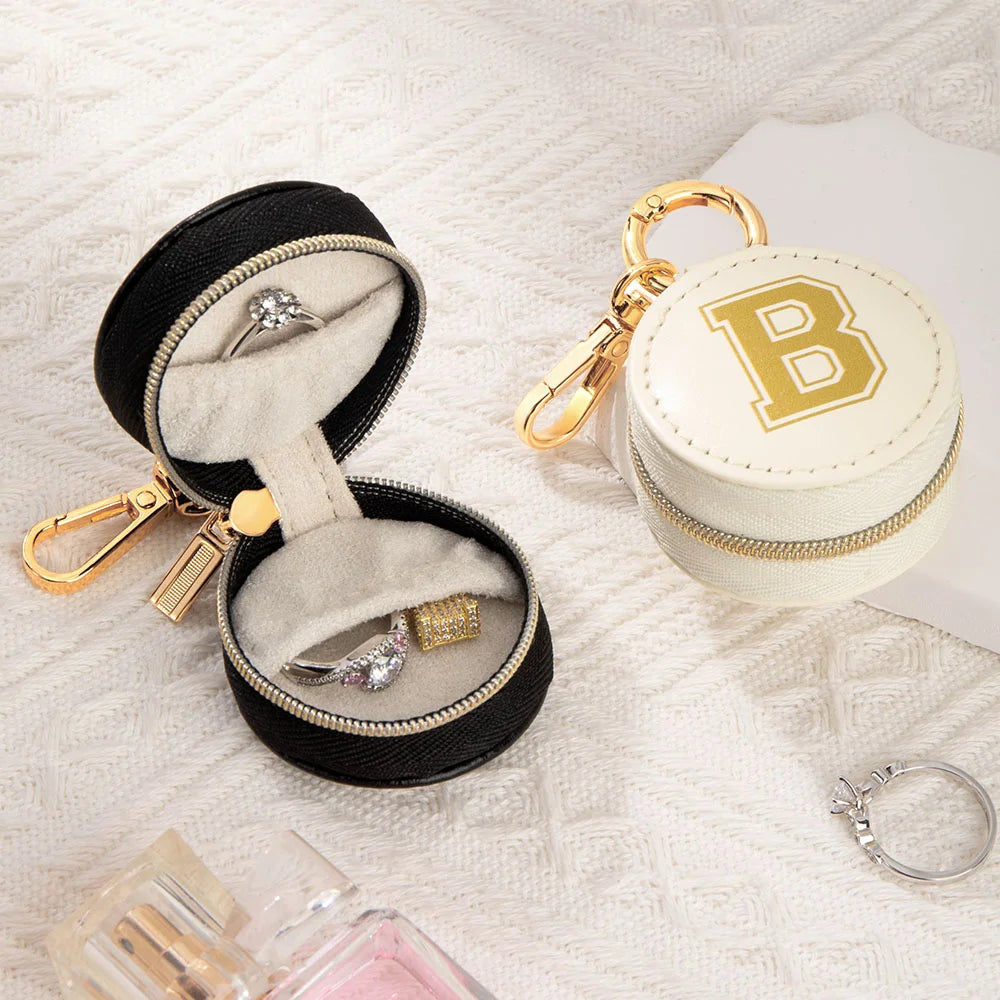 Custom Mini Leather Ring Box with Keychain