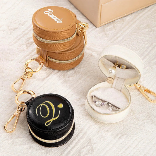 Custom Mini Leather Ring Box with Keychain