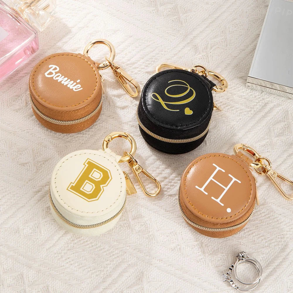 Custom Mini Leather Ring Box with Keychain
