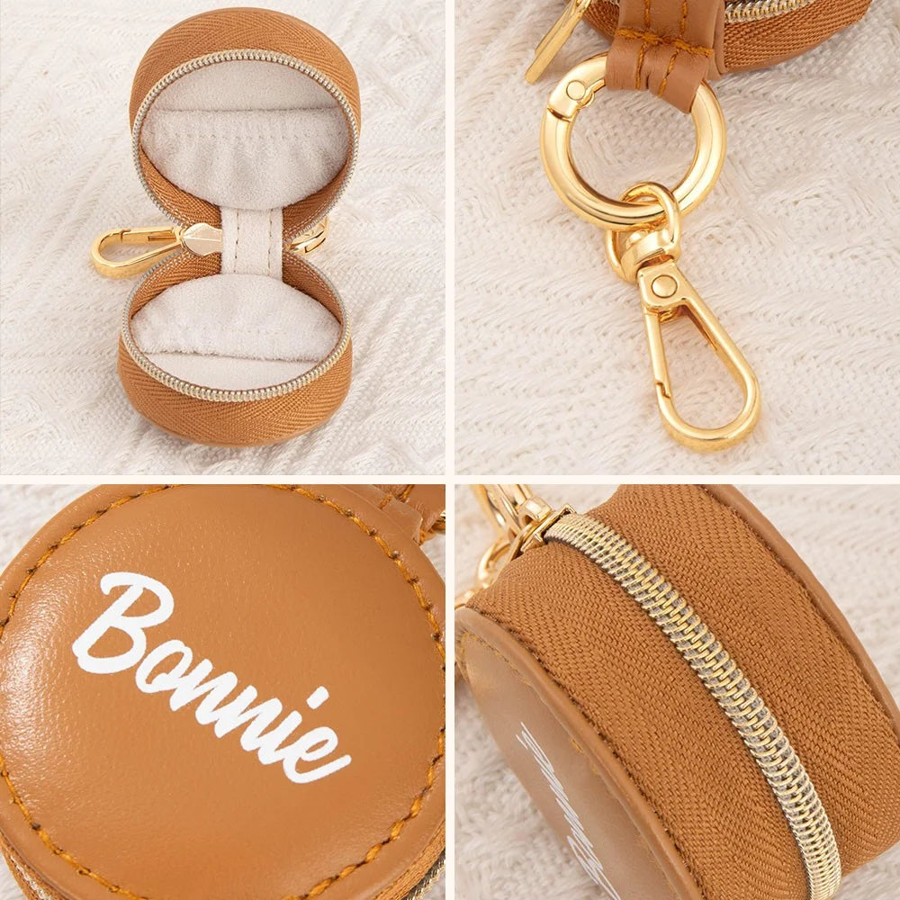 Custom Mini Leather Ring Box with Keychain