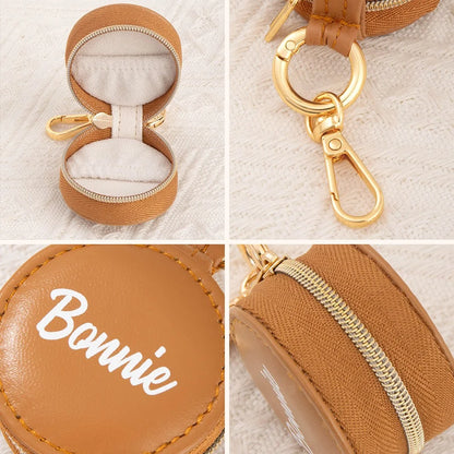 Custom Mini Leather Ring Box with Keychain