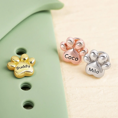 Personalized Bubble Pet Paw Print Watch Band Charm