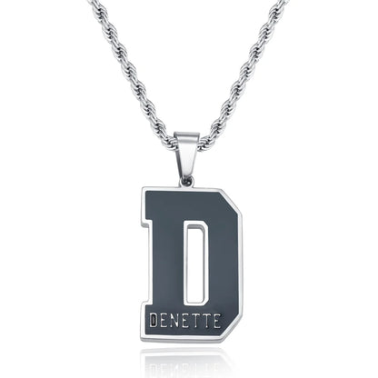 Custom Enamel Initial Necklace with Name
