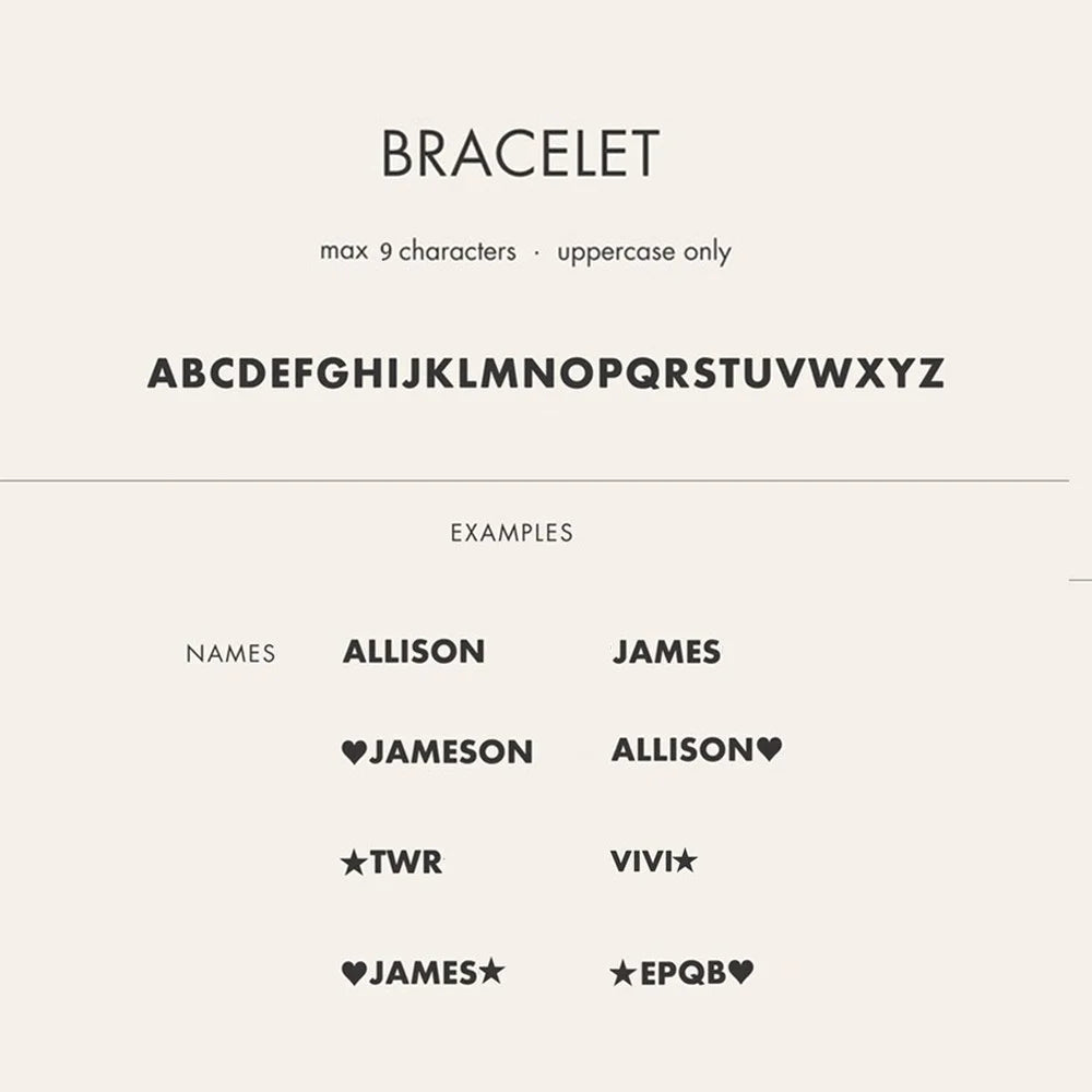 Custom Chunky Name Bracelet with Heart or Star