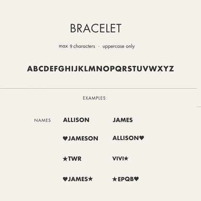 Custom Chunky Name Bracelet with Heart or Star