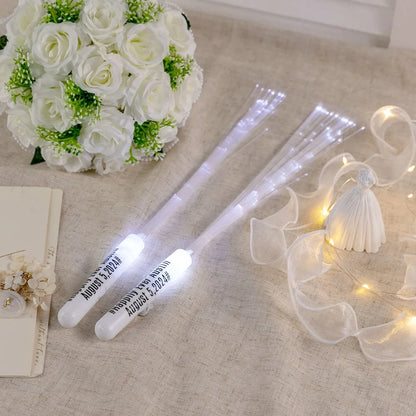 Personalized Light Up Fiber Optic Wands