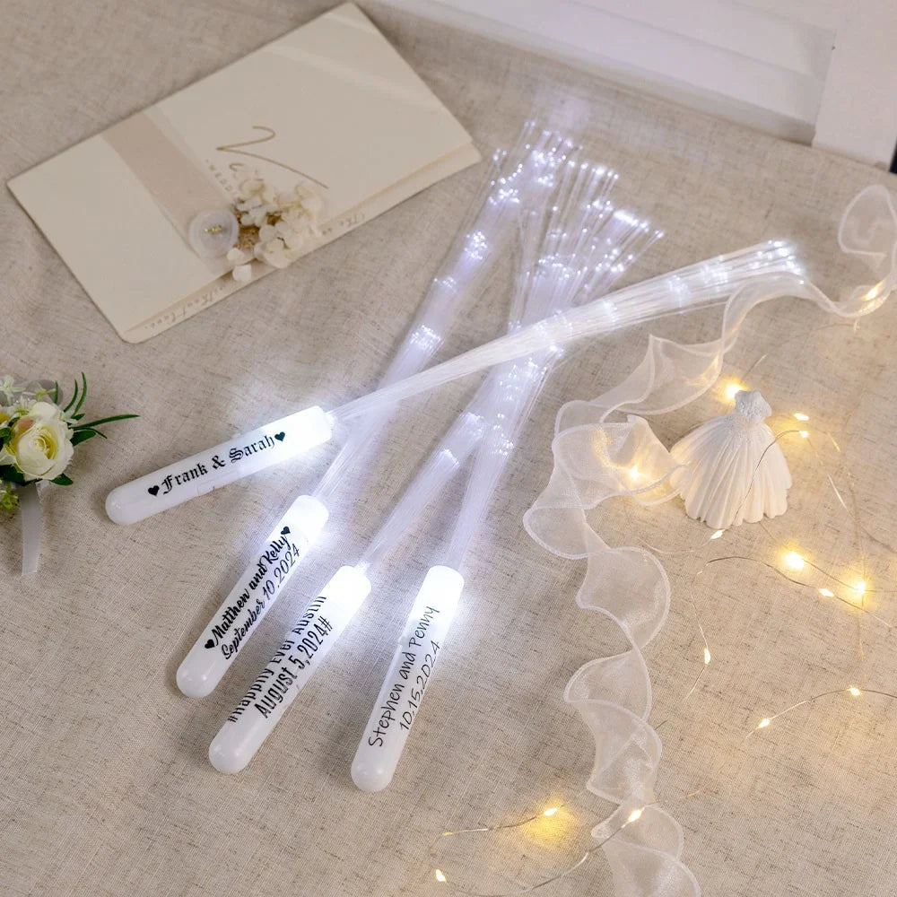Personalized Light Up Fiber Optic Wands