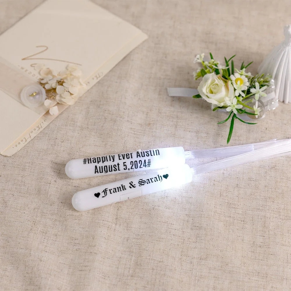 Personalized Light Up Fiber Optic Wands