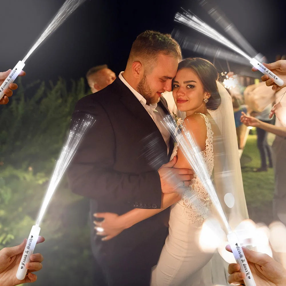 Personalized Light Up Fiber Optic Wands