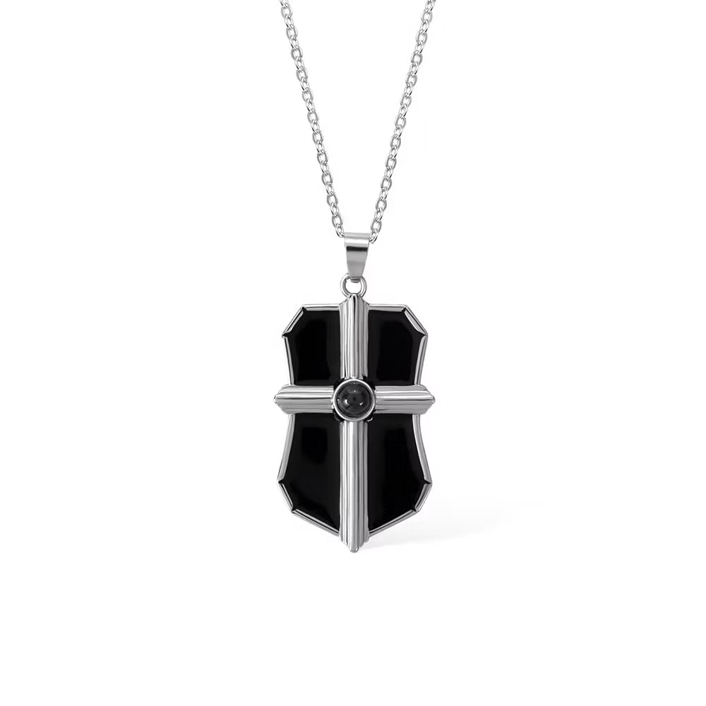 Custom Gothic Cross Projection Necklace