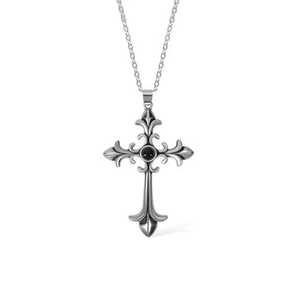 Custom Gothic Cross Projection Necklace
