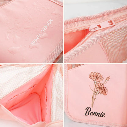 Custom Makeup Bag with 10 Pink Brushes