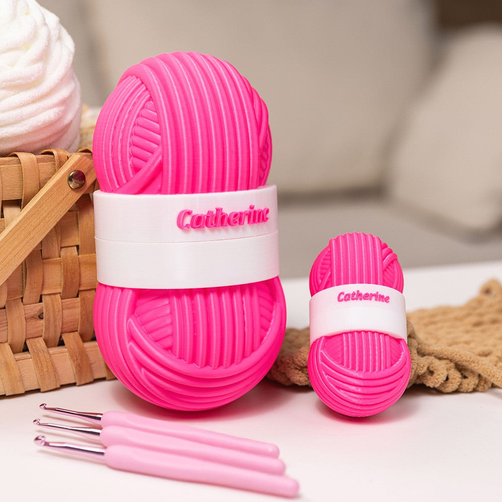 Personalized Yarn Ball Crochet Hook Holder with Name, photo 1