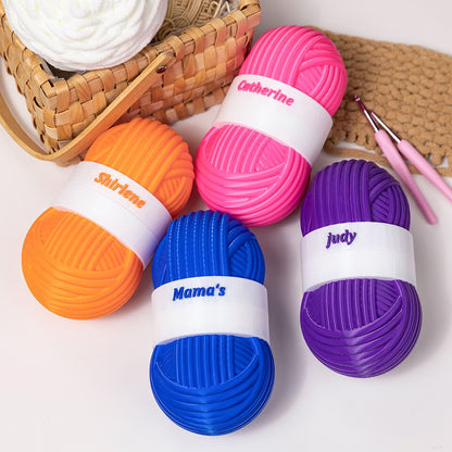 Personalized Yarn Ball Crochet Hook Holder with Name, photo 5
