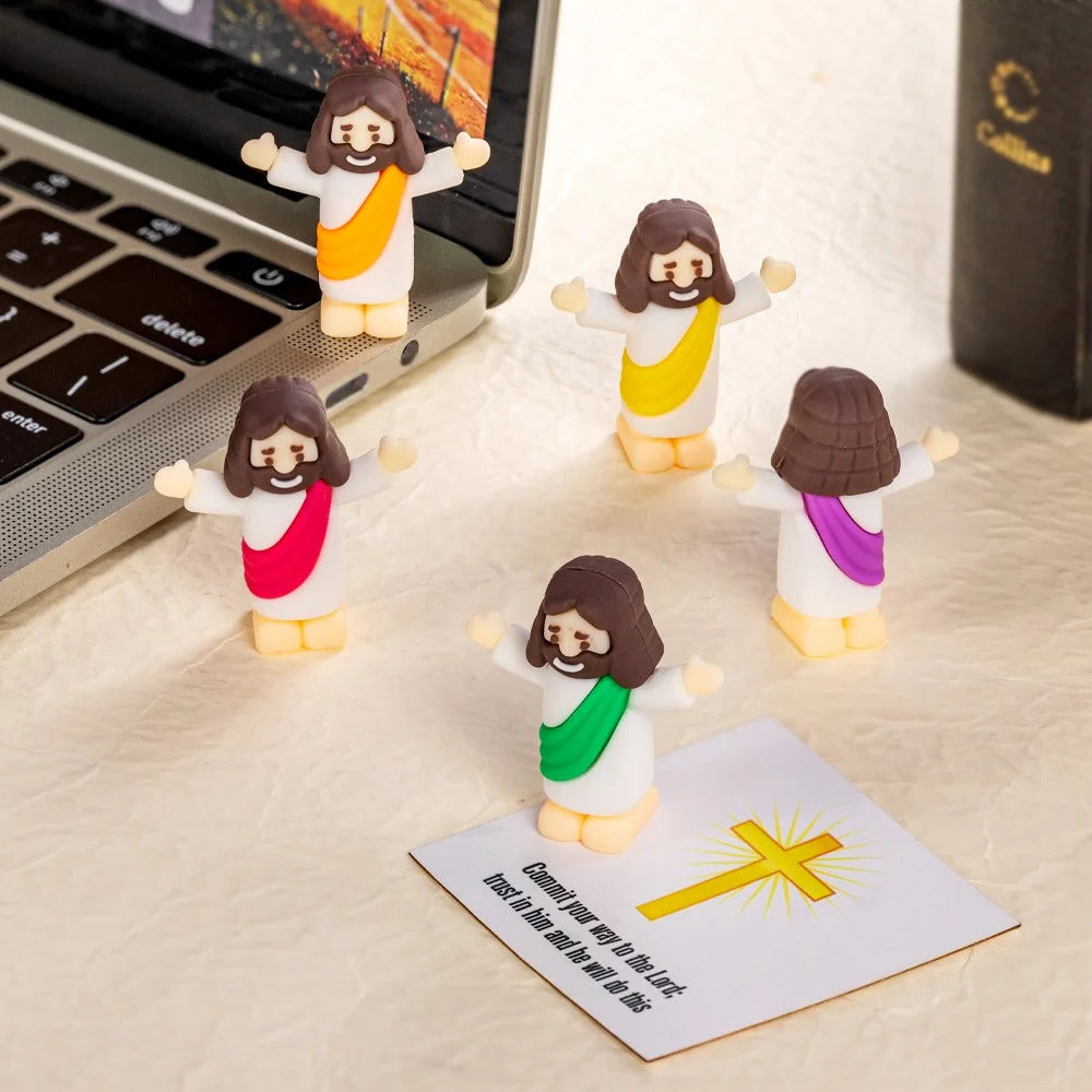 Miniature Jesus Figurine with Bible Verse Card
