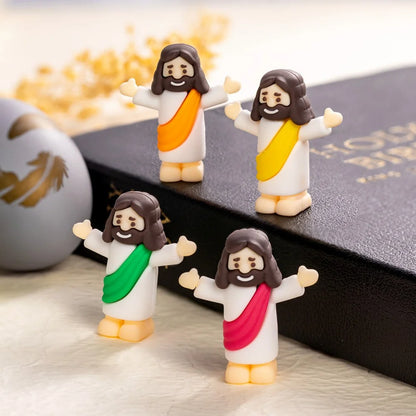 Miniature Jesus Figurine with Bible Verse Card