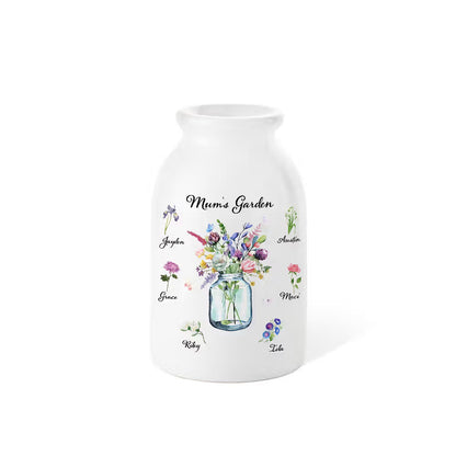 Personalized Watercolor Birth Flowers Vase