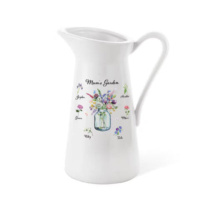 Personalized Watercolor Birth Flowers Vase