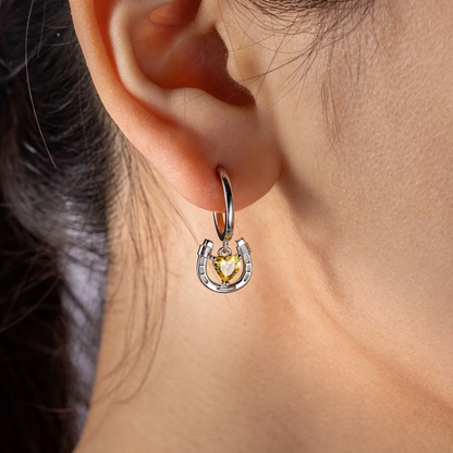 Birthstone Horseshoe Earrings & Bracelet Set